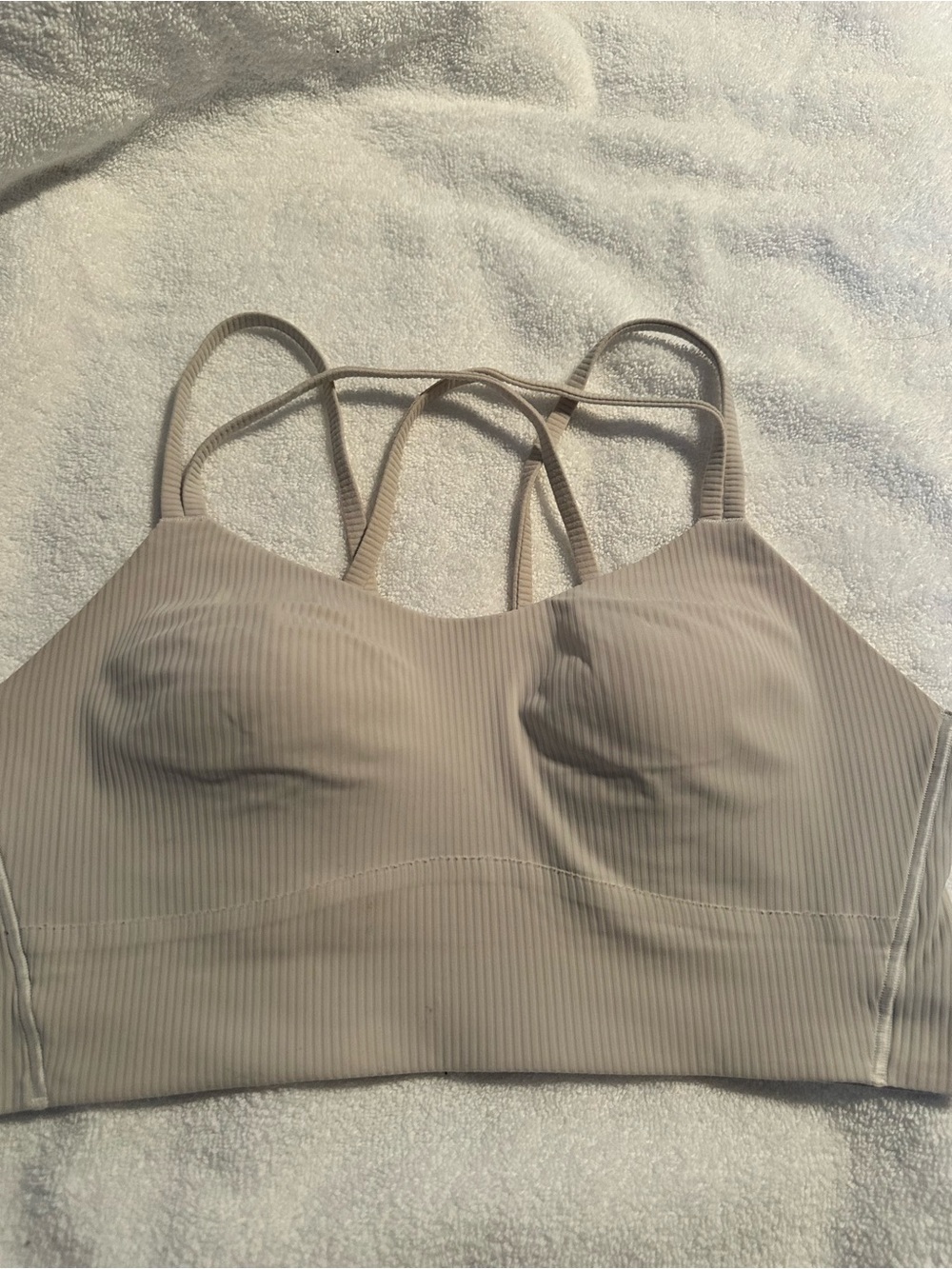 Lululemon Like A Cloud Ribbed Bra- Nude/Ivory- no tag but measures a 10